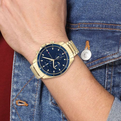 Tommy Hilfiger Watch Mens Gold/Navy Parker Bracelet