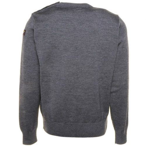 Paul & Shark Mens Grey Shark Fit Button Neck Crew Knitted Jumper 66401 by Paul And Shark from Hurleys