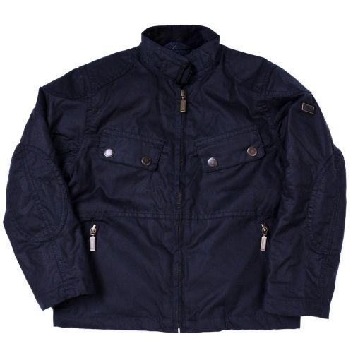 Boys Navy Rebel Waxed Jacket 65742 by Barbour from Hurleys