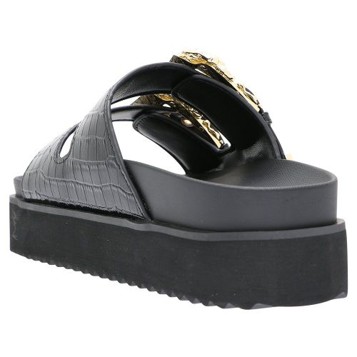 Womens Black Flatform Buckle Sandals 106564 by Versace Jeans Couture from Hurleys