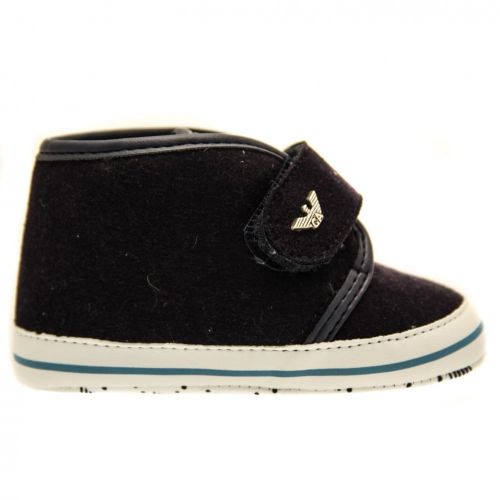 Baby Indigo Eagle Logo Trainers (15-19) 7533 by Armani Junior from Hurleys