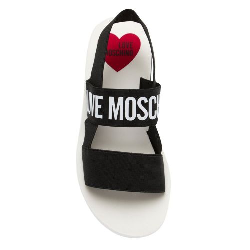 Womens Black Logo Elastic Sandals 86204 by Love Moschino from Hurleys