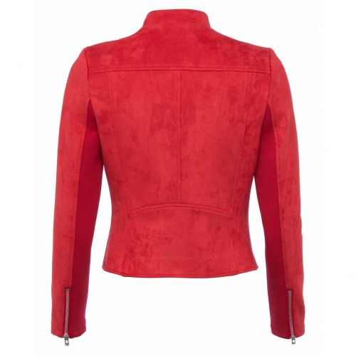 Womens Blazer Red Ellef Suedette Biker Jacket 21251 by French Connection from Hurleys