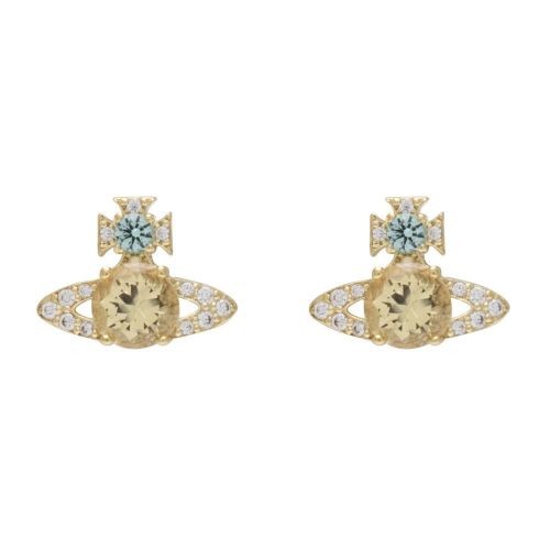 Womens Gold/Turquoise Yellow Ismene Earrings 82471 by Vivienne Westwood from Hurleys
