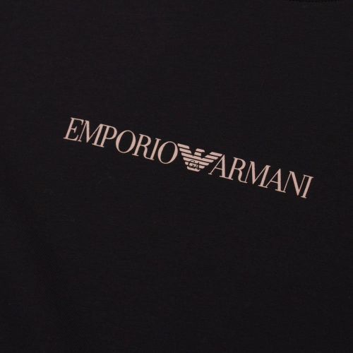 Womens Black Glitter Logo L/s T Shirt 93238 by Emporio Armani Bodywear from Hurleys