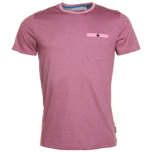 Mens Mid Pink Polrole Printed S/s Tee Shirt 33045 by Ted Baker from Hurleys