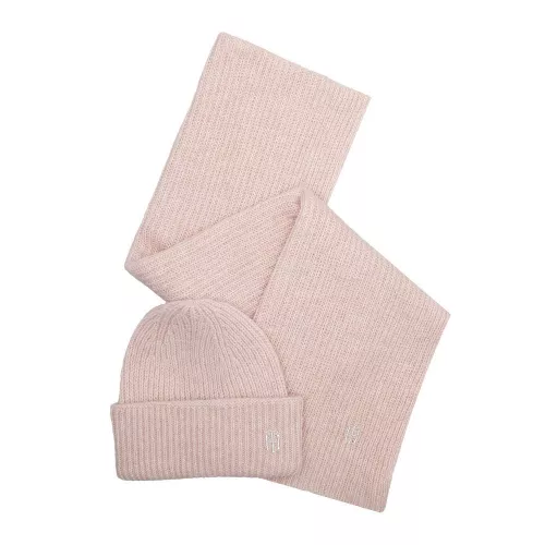 Womens Perfect Pink Effortless Scarf + Beanie Set 99893 by Tommy Hilfiger from Hurleys