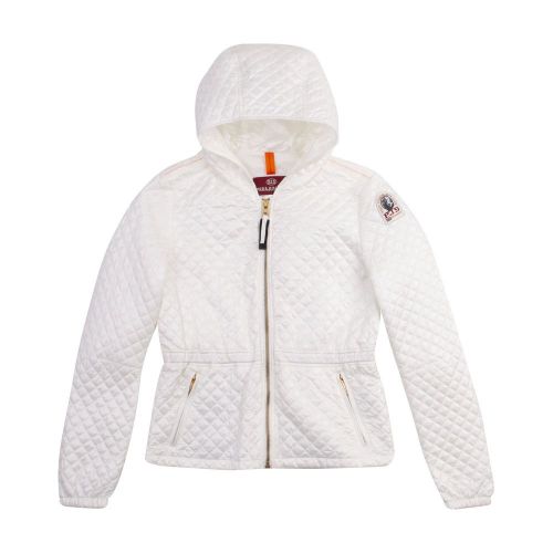 Girls Off White Lilly Quilted Hooded Jacket 89993 by Parajumpers from Hurleys