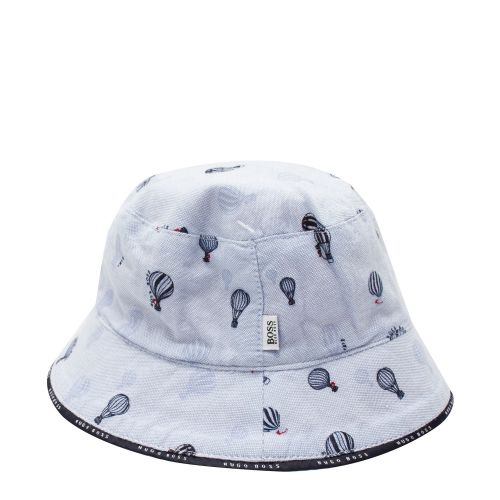 Baby Pale Blue/Red Balloon Reversible Bucket Hat 55906 by BOSS from Hurleys