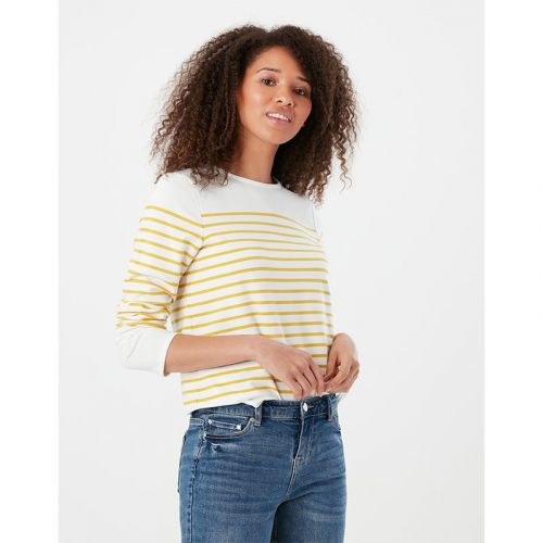 Womens Cream Yellow Seacombe Stripe L/s T Shirt 102998 by Joules from Hurleys