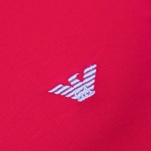 Mens Red Shiny Logo Tee Shirt 7056 by Emporio Armani from Hurleys