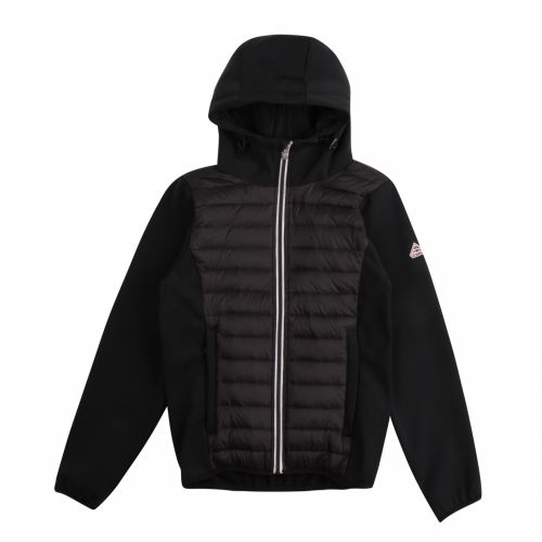 Kids Black Ashton Mix Quilted Hooded Jacket 59385 by Pyrenex from Hurleys