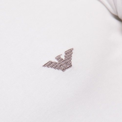 Mens White Shiny Logo Tee Shirt 7053 by Emporio Armani from Hurleys