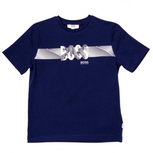 Boys Blue Graphic Logo S/s Tee Shirt 65400 by BOSS from Hurleys