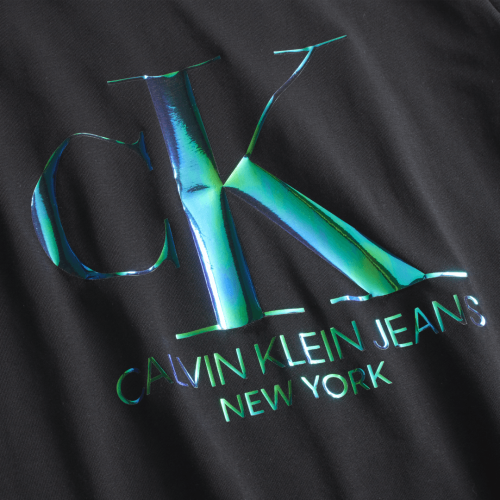 Womens Black Iridescent CK Straight Fit S/s T Shirt 60129 by Calvin Klein from Hurleys