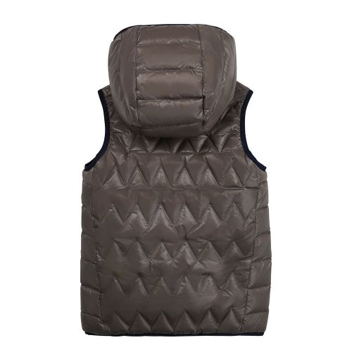 Boys Khaki/Navy Quilted Reversible Gilet 92783 by BOSS from Hurleys