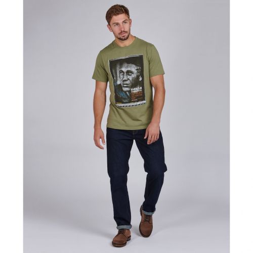 Mens Light Moss Hero S/s T Shirt 87541 by Barbour Steve McQueen Collection from Hurleys