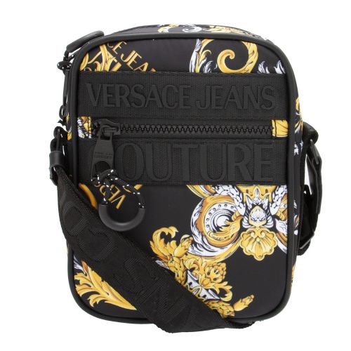Mens Black Baroque Logo Small Crossbody Bag 74312 by Versace Jeans Couture from Hurleys