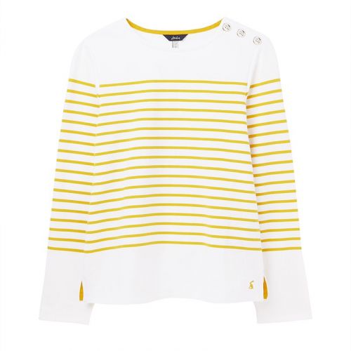 Womens Cream Yellow Seacombe Stripe L/s T Shirt 102996 by Joules from Hurleys