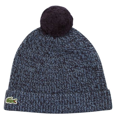 Boys Navy Blue Knitted Bobble Hat 14826 by Lacoste from Hurleys