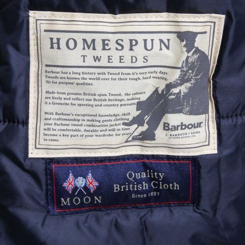 Mens Navy Tweed Durham Waxed Jacket 70990 by Barbour from Hurleys