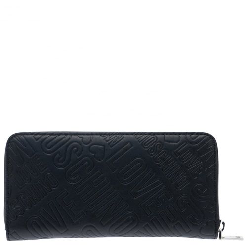 Womens Black Embossed Logo Purse 21505 by Love Moschino from Hurleys