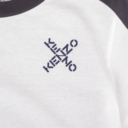 Boys White/Grey Contrast Front S/s T Shirt 99230 by Kenzo from Hurleys