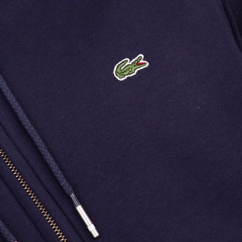 Mens Navy Hooded Zip Through Sweat Top 16166 by Lacoste from Hurleys