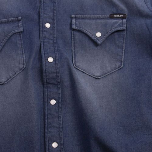 Mens Blue Hyperflex Denim L/s Shirt 73276 by Replay from Hurleys