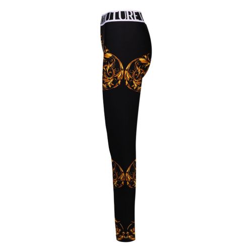 Womens Black/Gold Baroque Garland Leggings 101138 by Versace Jeans Couture from Hurleys