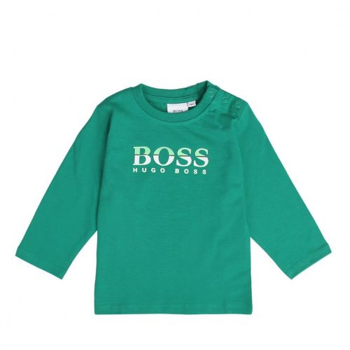 Toddler Green Branded Logo L/s T Shirt 94421 by BOSS from Hurleys