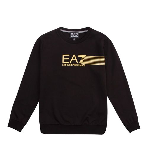 Boys Black 7-Lines Gold Sweat Top 84143 by EA7 from Hurleys