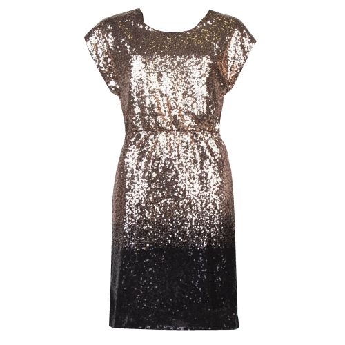 Womens Black/Gold Vielvia Sequin Dress 33771 by Vila from Hurleys