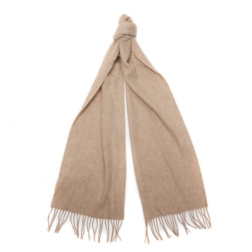 Womens Oatmeal Lambswool Woven Scarf 12564 by Barbour from Hurleys