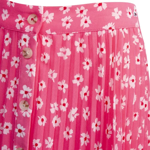Womens Glamour Pink Floral Print Midi Skirt 74635 by Tommy Jeans from Hurleys