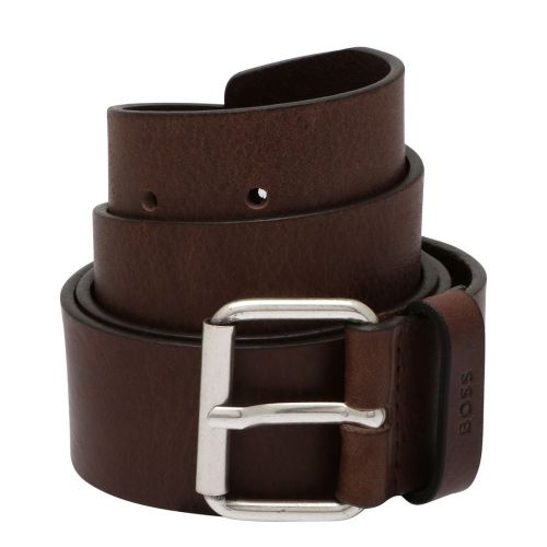 Mens Dark Brown Serge-VA Leather Belt 107765 by BOSS from Hurleys