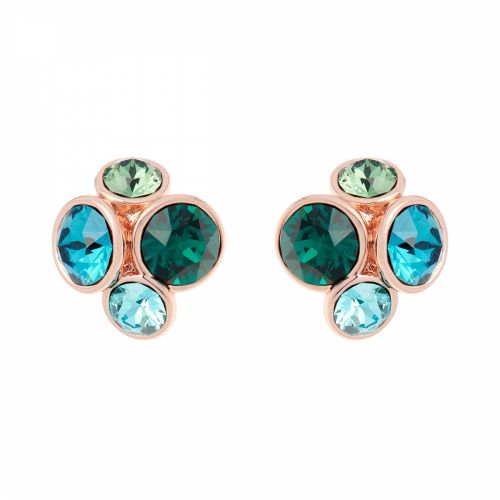 Womens Rose Gold/Turquoise Multi Lynda Jewel Cluster Studs 40655 by Ted Baker from Hurleys