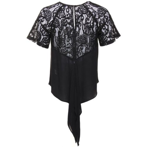 Womens Black Taza Lace & Drape Back Top 39744 by French Connection from Hurleys