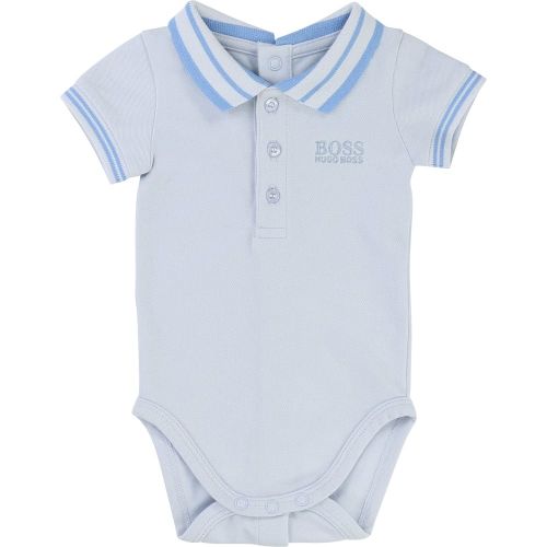Baby Pale Blue Branded Bodysuit 7397 by BOSS from Hurleys