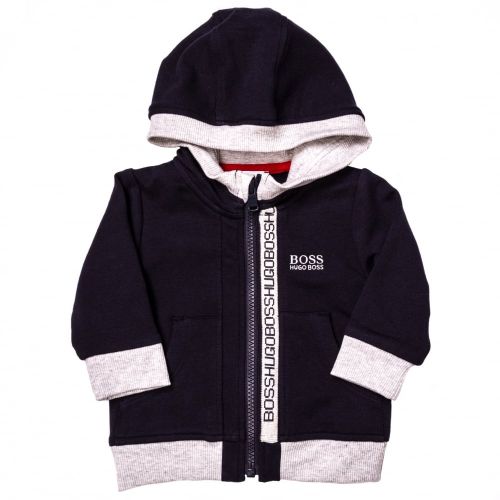Baby Navy Hooded Sweat Top 65348 by BOSS from Hurleys