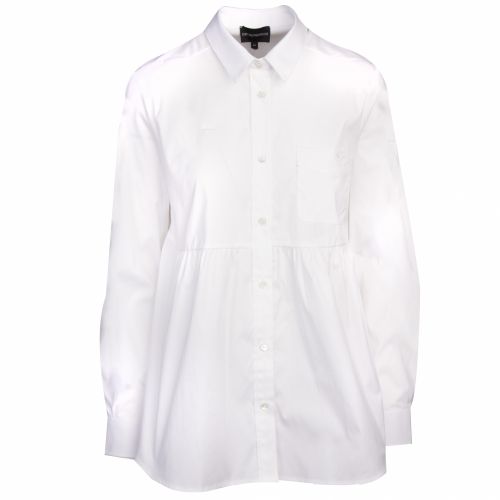 Womens White Pleated Waist Shirt 37124 by Emporio Armani from Hurleys