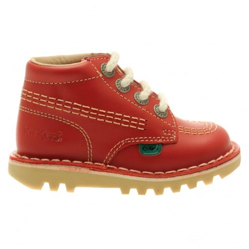 Infant Red & Natural Kick Hi (5-12) 46999 by Kickers from Hurleys