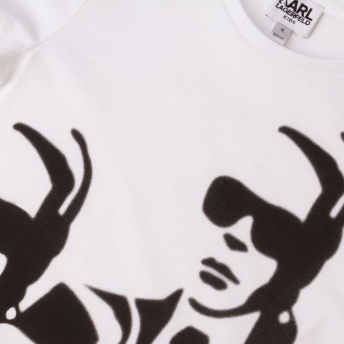 Boys White Karl Print S/s Tee Shirt 65678 by Karl Lagerfeld Kids from Hurleys