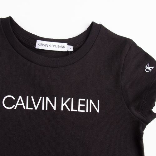 Girls Black Institutional Logo S/s T Shirt 56075 by Calvin Klein from Hurleys