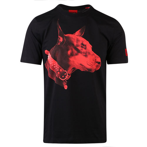 Mens Black Dedigree Dog S/s T Shirt 107210 by HUGO from Hurleys