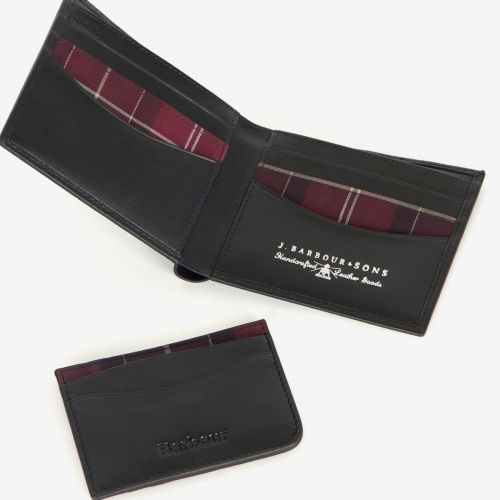 Mens Black Wallet & Card Holder Gift Set 93780 by Barbour from Hurleys