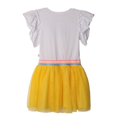 Girls White/Yellow Rainbow Net Skirt Dress 85165 by Billieblush from Hurleys