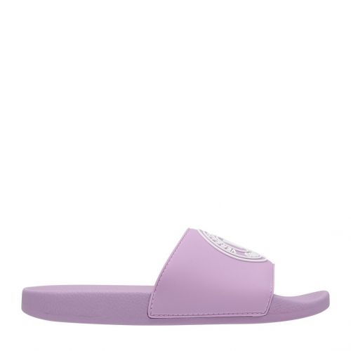 Womens Lavender Logo Emblem Slides 106566 by Versace Jeans Couture from Hurleys