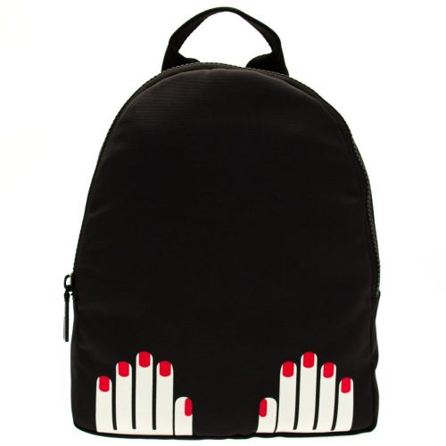 Womens Black Hands Nylon Backpack 66611 by Lulu Guinness from Hurleys