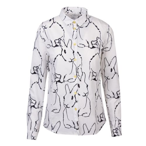 Womens White Lucky Rabbit Print L/s Shirt 50098 by PS Paul Smith from Hurleys